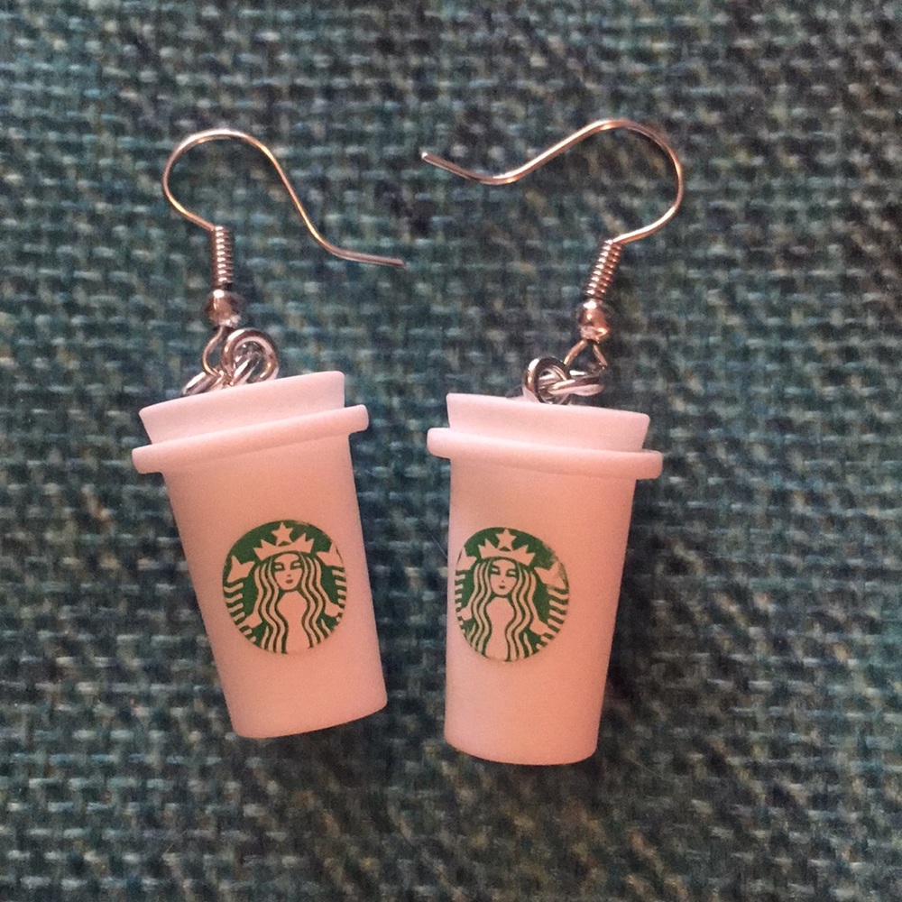 Starbucks Coffee EARRINGS white cup